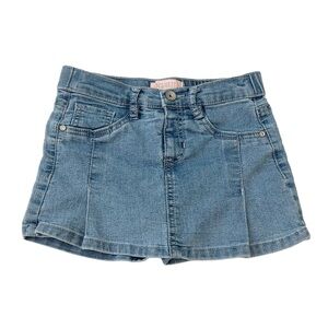 STYLISH Squeeze Kids Blue Denim Skort w/ Button Snap Closure | Toddler Girls 6X